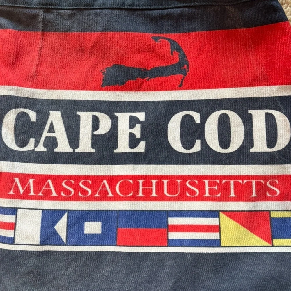 Cape Cod Massachusetts Red and Blue Drawstring Bag